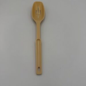 Lustro Ware Vintage Slotted Spoon Plastic Tan Harvest Kitchen Utensil 11.75"